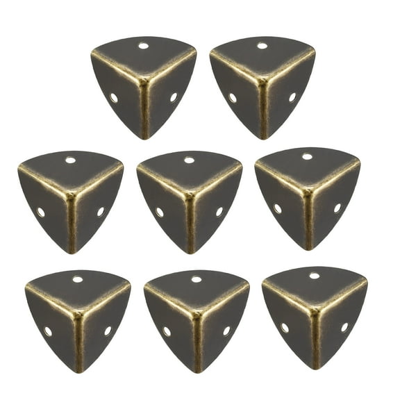 Unique Bargains Metal Box Corner Protectors Wooden Box Edge Guard Protector 1.1" x 1.1" x 1.1" Bronze Tone 8Pcs