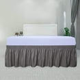 thumbnail image 4 of Easy-Going Wrap Around Ruffled Bed Skirt 18 Inch for Queen, King Size Beds, Dark Gray, 4 of 7