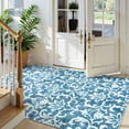 thumbnail image 3 of Lahome Decor 5'x7' Washable Rug for Bedroom, Vintage Area Rug for Living Room, Indoor Soft Distressed Floral Throw Rugs Non-Slip Backing for Entryway Farmhouse Dining Room Kids Playroom,Light Blue, 3 of 8