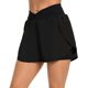 thumbnail image 1 of Pantalones cortos deportivos Verano Cintura alta Correr Yoga Falso Pantalones de dos piezas Sueltos Secado rápido Fitness Pantalones cortos a prueba de humo Pantalones cortos deportivos de cintura cru JFHHH pequeña, 1 of 5