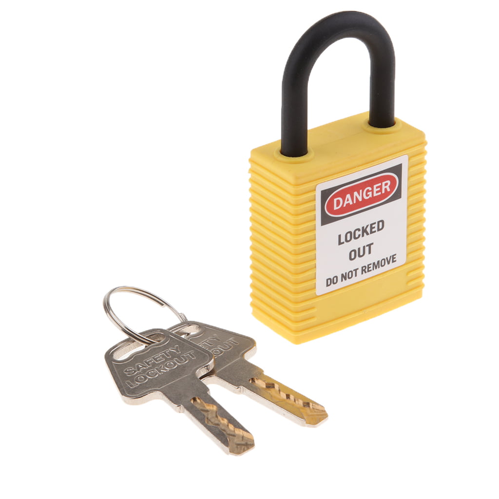 Key Alike Lockout Insulated Padlock NYLON Shackle Yellow Pack of 10 