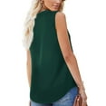 thumbnail image 7 of iHengLiXing 2025 Plus Size Tank Tops for Womens Dressy Casual Womens Tie Neck Blouses Summer Causal Ruffle Trim Sleeveless Tops Green M, 7 of 7