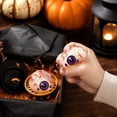 thumbnail image 3 of Halloween Squishy Toy with Eyeball Dumpling Design, 1-Set, White with Purple Eye and Red Veins, for Kids Party Favors, Toy, 3 of 5