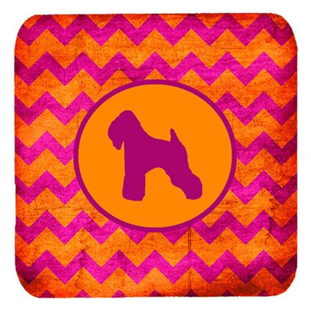 

Wheaten Terrier Soft Coated Chevron Pink And Orange Foam Coasters Set Of 4