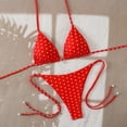 thumbnail image 6 of VMESZQFG Women's Polka Dots Bikini Set Halter Two Piece Sexy Swimsuit Triangle Top String Swimwear Tie Side Bathing Suit Red M Size, 6 of 8