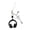 Black Hanging rope, variant on Stylish Music Note Keychain Trendy Headphone Design Bag Charm For Music Lovers