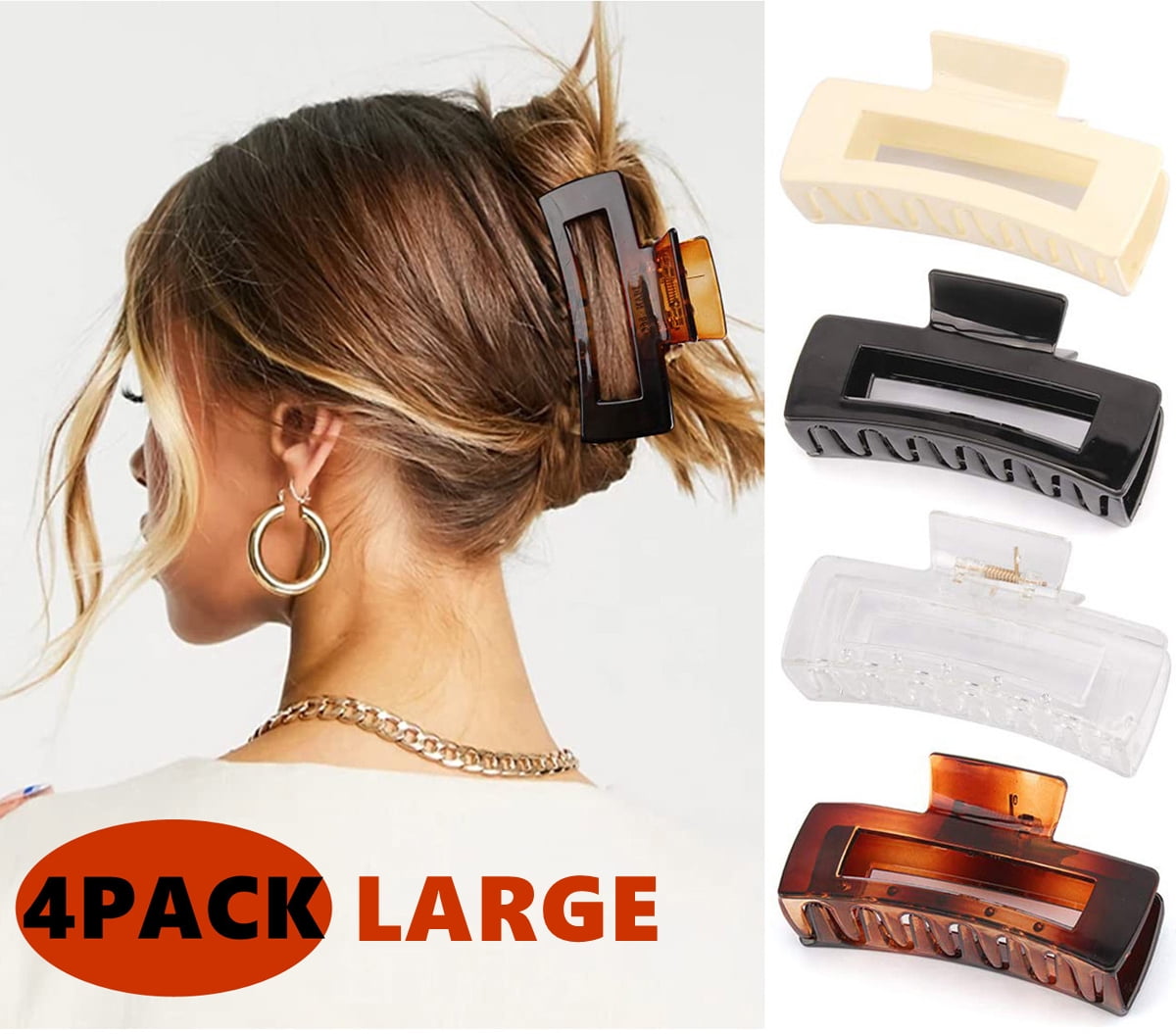 Large Hair Claw Clips Banana Hair Clips for Thick Hair Acrylic Banana