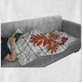 thumbnail image 6 of Rowan Soft Flannel Fleece Throw Blanket, Graphic Design of Autumnal Foliage on Wooden Planks Freshness Growth Ecology, Cozy Plush for Indoor and Outdoor Use, 70" x 90", Orange and Grey, by Ambesonne, 6 of 6