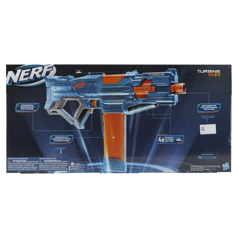 Nerf Elite 2.0 Double Punch Motorized Blaster, 50 Nerf Elite Darts, 2x  10-Dart Clips