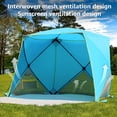 thumbnail image 5 of Pop Up Beach Tent, Portable Shade Sun Shelter UPF50+ UV Protection for 4 Person Extendable Floor for Fishing Hiking Camping, Waterproof Windproof(Blue), 5 of 16