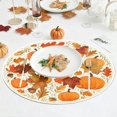 thumbnail image 5 of Pumpkin Maple Leaf Placemats, Vintage Fall Harvest Round Heat Insulated Placemats for Thanksgiving Party Catering Decorations, 5 of 6