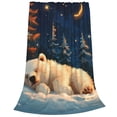 thumbnail image 2 of Pofeuu Starry Sky Sleep White Bear Print Ultra-Soft Micro Fleece Blanket,for Bed Or Sofa,All Season Throw Blankets Flannel Blanket-50"x40", 2 of 7