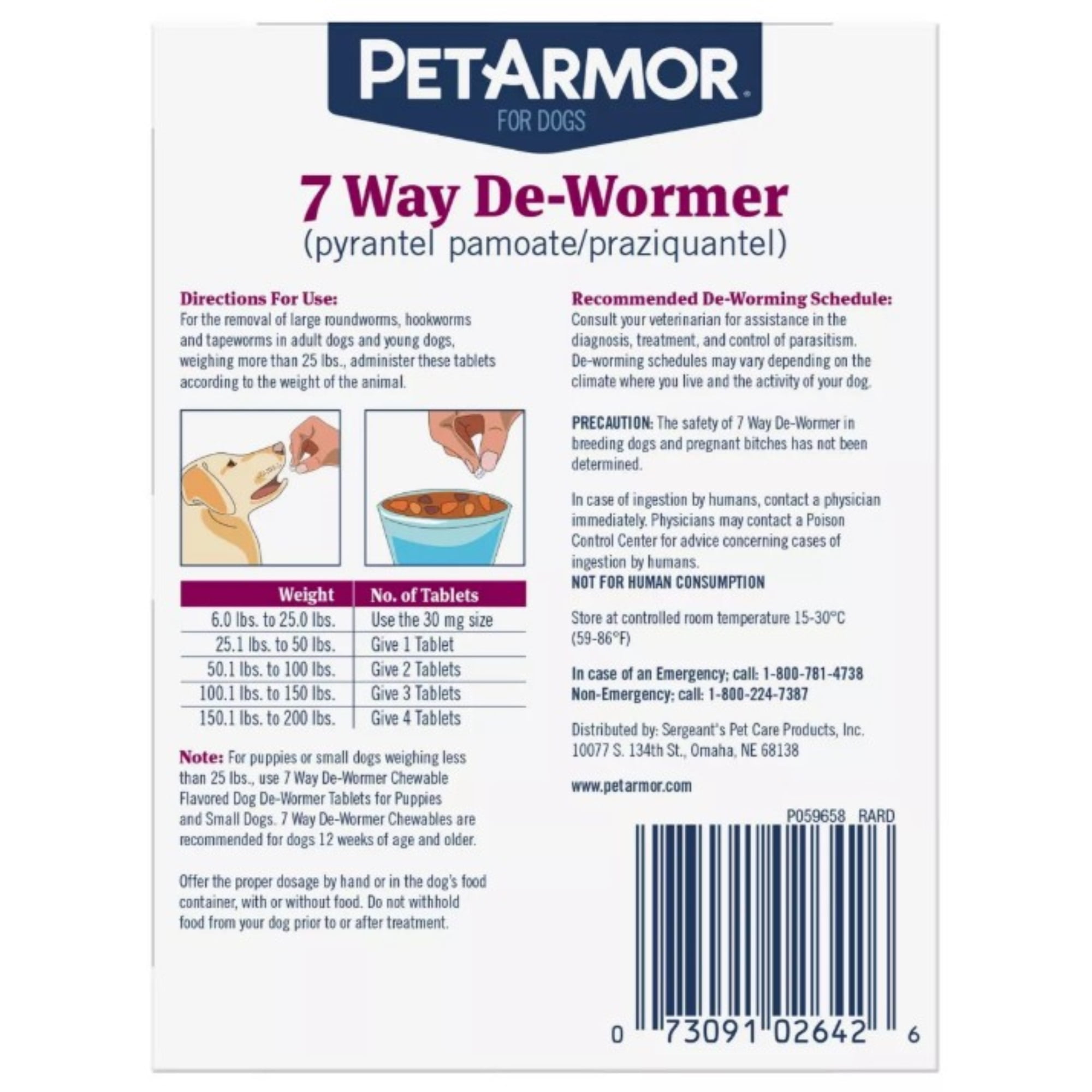PetArmor Brandclub PetArmor 7 Way De Wormer for Medium to Large Dogs 25 200 Pounds