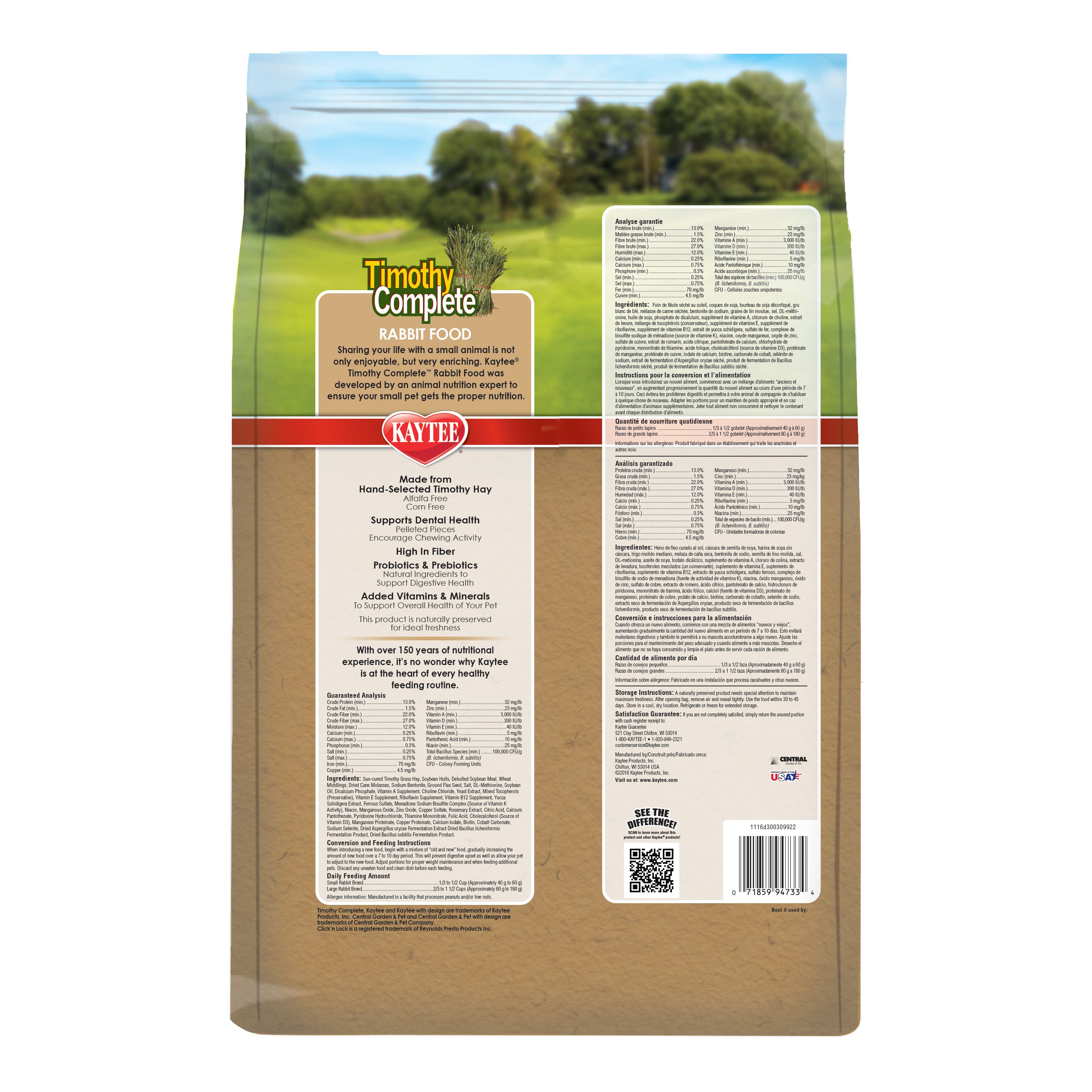 Kaytee Timothy Complete Pelleted Rabbit Food, 9.5 Lb photo 3