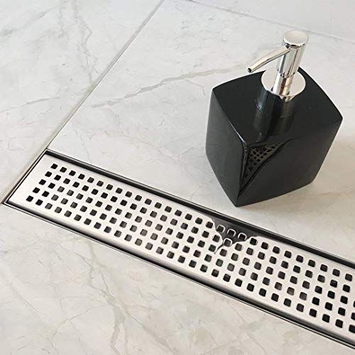 Neodrain 36Inch Linear Shower Drain with Removable Quadrato Pattern
