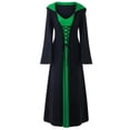 thumbnail image 1 of Vestido Medieval con capucha para mujer, bata Vintage con cordones, traje Retro para adultos, Cosplay de Halloween, Vestido largo de bruja terrorífica de vampiro, 1 of 3