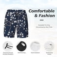 thumbnail image 3 of Bingfone Cherry Blossoms on Navy Background for Men's Double Layer Swimming Trunks with Lining, Drawstring Style with Pockets Beach Shorts Men's Swimsuit-X-Large, 3 of 6