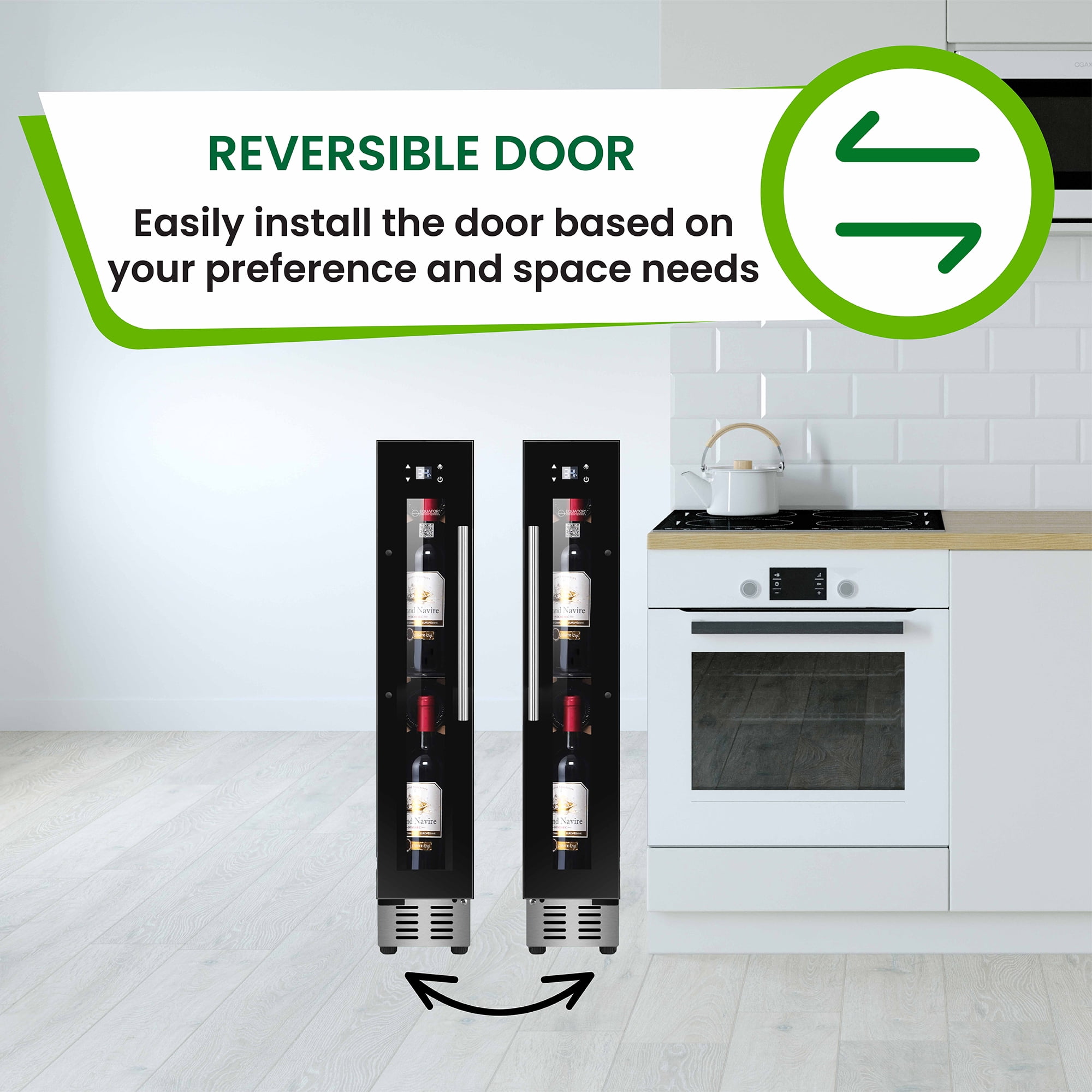 9 bottle Built-in/Freestanding Wine Ref with 7 color LED Lights
