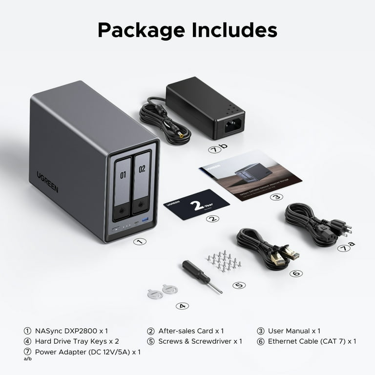 UGREEN NASync DXP2800 2-Bay NAS, Intel 4-Core CPU, 8GB DDR5