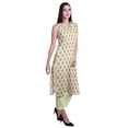 thumbnail image 3 of Moomaya Peter Pan Collar Sleeveless Kurta With Pants 2-Pcs Ethnic Suit Set For Women, 3 of 7
