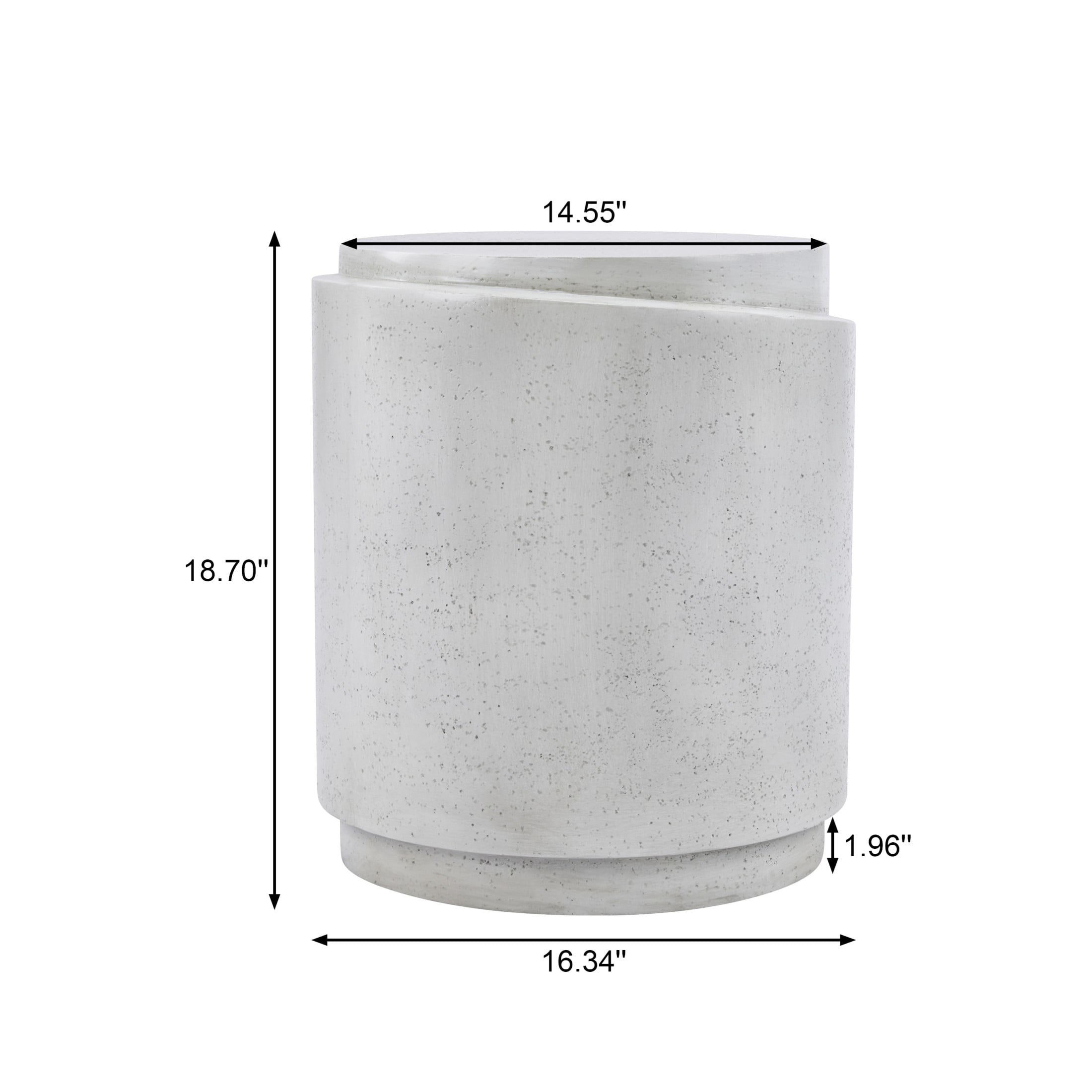 Christopher Knight Home Modern Outdoor MGO Side Table, Lightweight Concrete Plant Stand, White