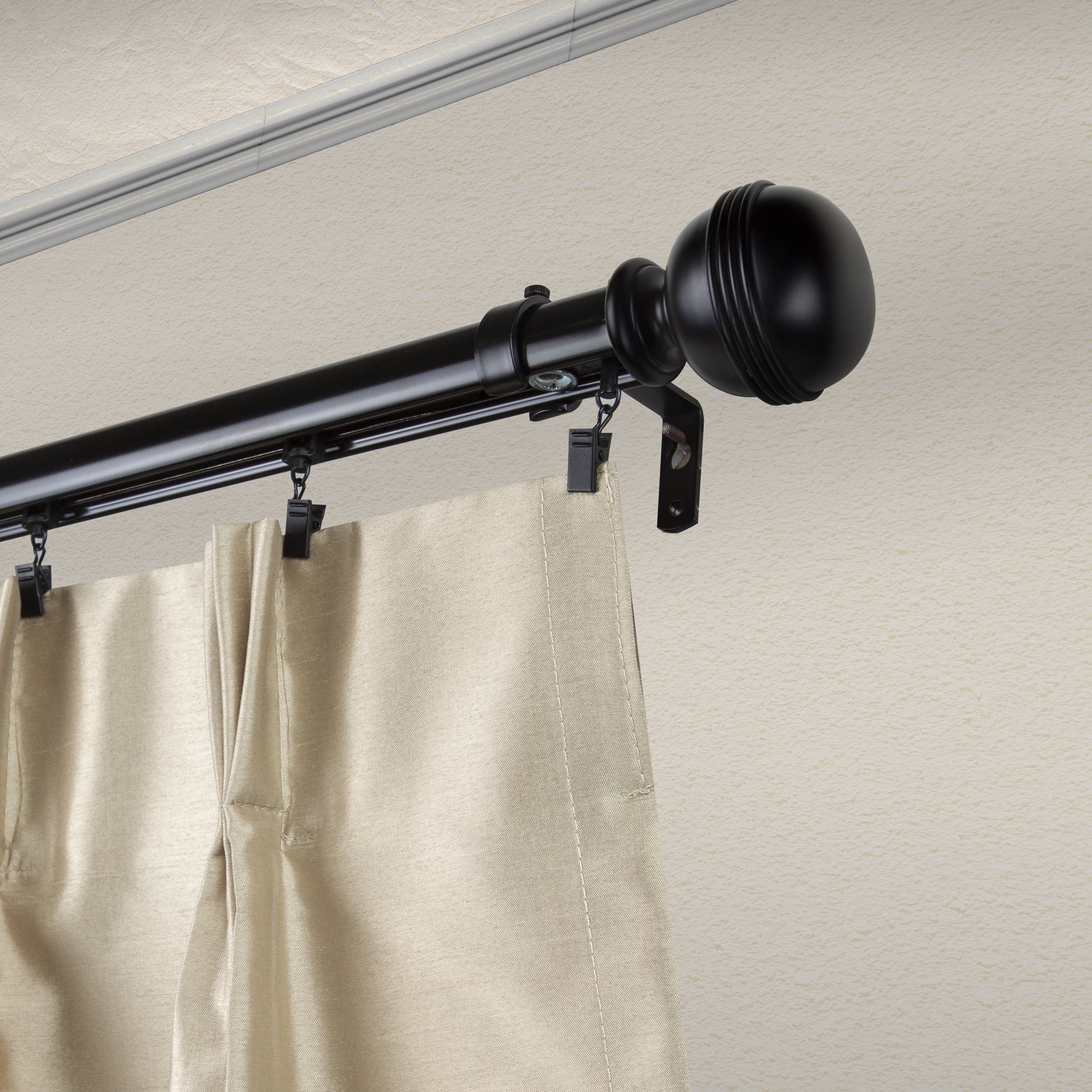 Leon Double Curtain Rod 1" OD 160-240 inch - Bronze