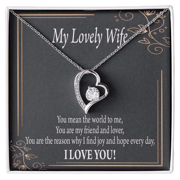 To My Wife You Are The Reason Forever Necklace w Message Card