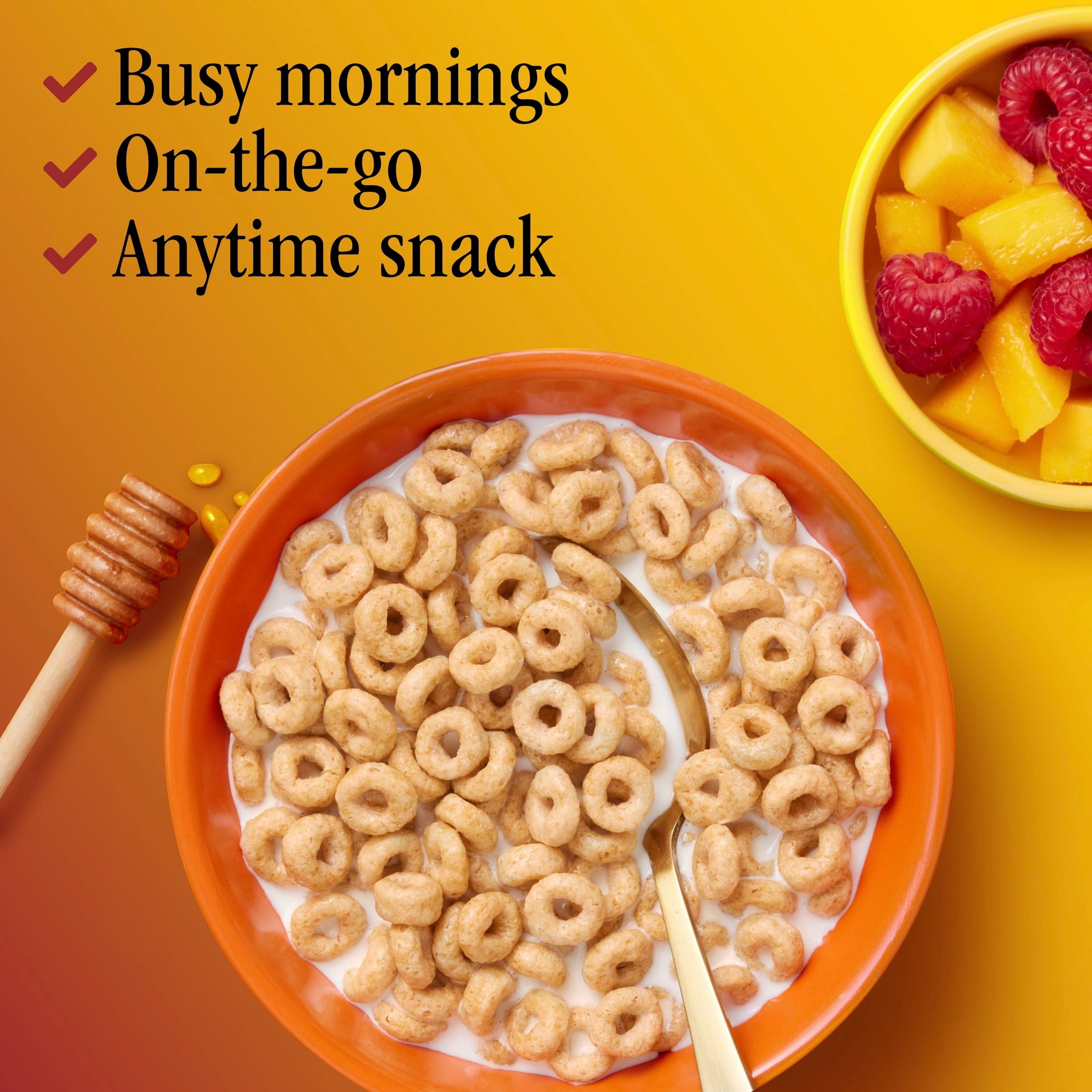 (6 pack) Honey Nut Cheerios, Heart Healthy Gluten Free Breakfast Cereal, Resealable Bag, 32 oz