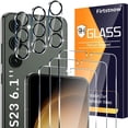 thumbnail image 1 of 3 Pack Glass Screen Protector for Samsung Galaxy S23 [6.1 inch] + 3 Pack Camera Lens Protector, 9H Tempered Glass, Fingerprint Unlock, HD Clear Case Friendly Anti-Scratch, 1 of 6