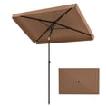 thumbnail image 2 of Costway Rectangular Outdoor Balcony Umbrella, Push Button Tilt, Portable Carrying Bag Brown, 2 of 2