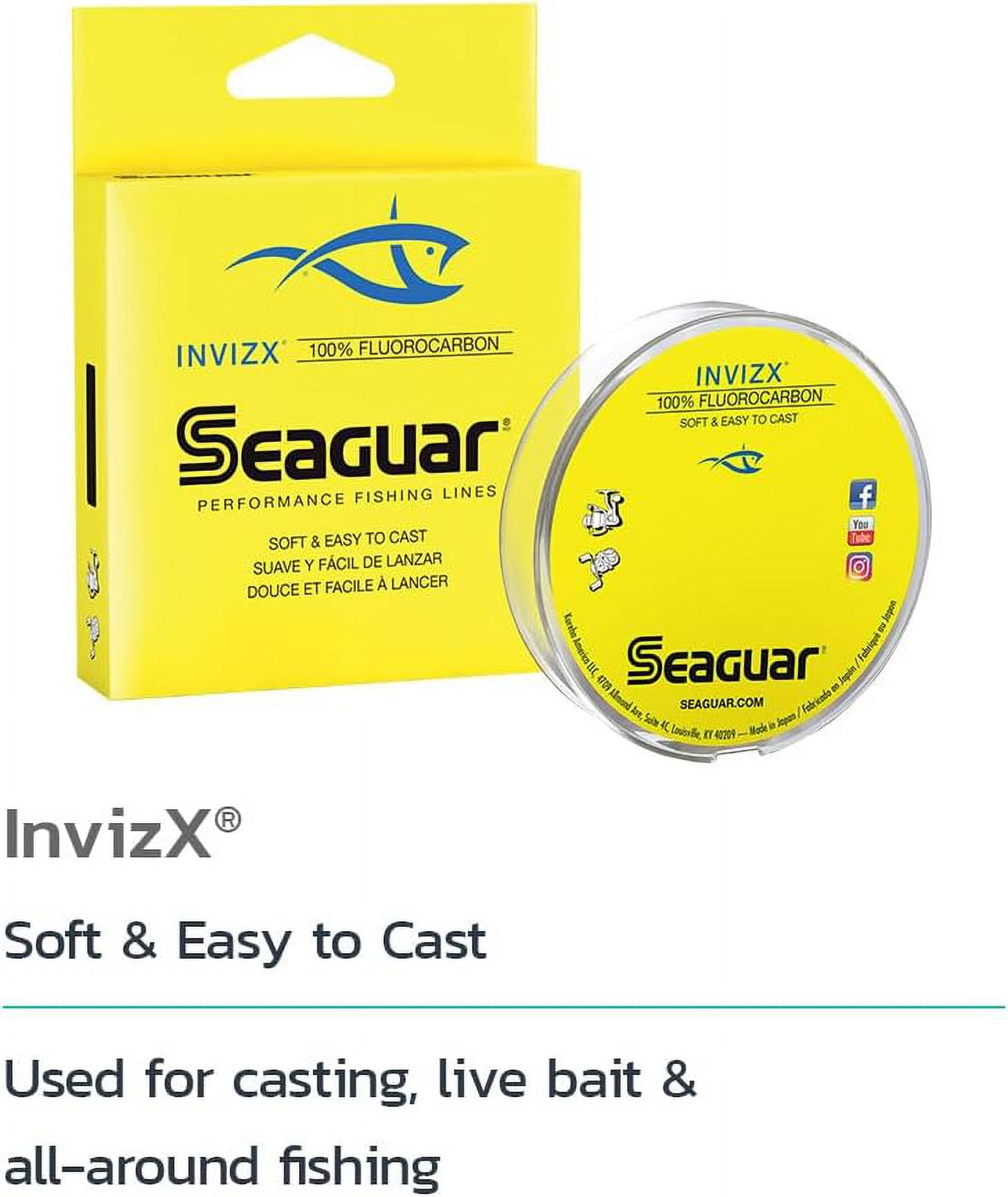 Seaguar Invizx 100% Fluorocarbon Fishing Line 8lbs, 1000yds Break Strength/Length - 08VZ1000