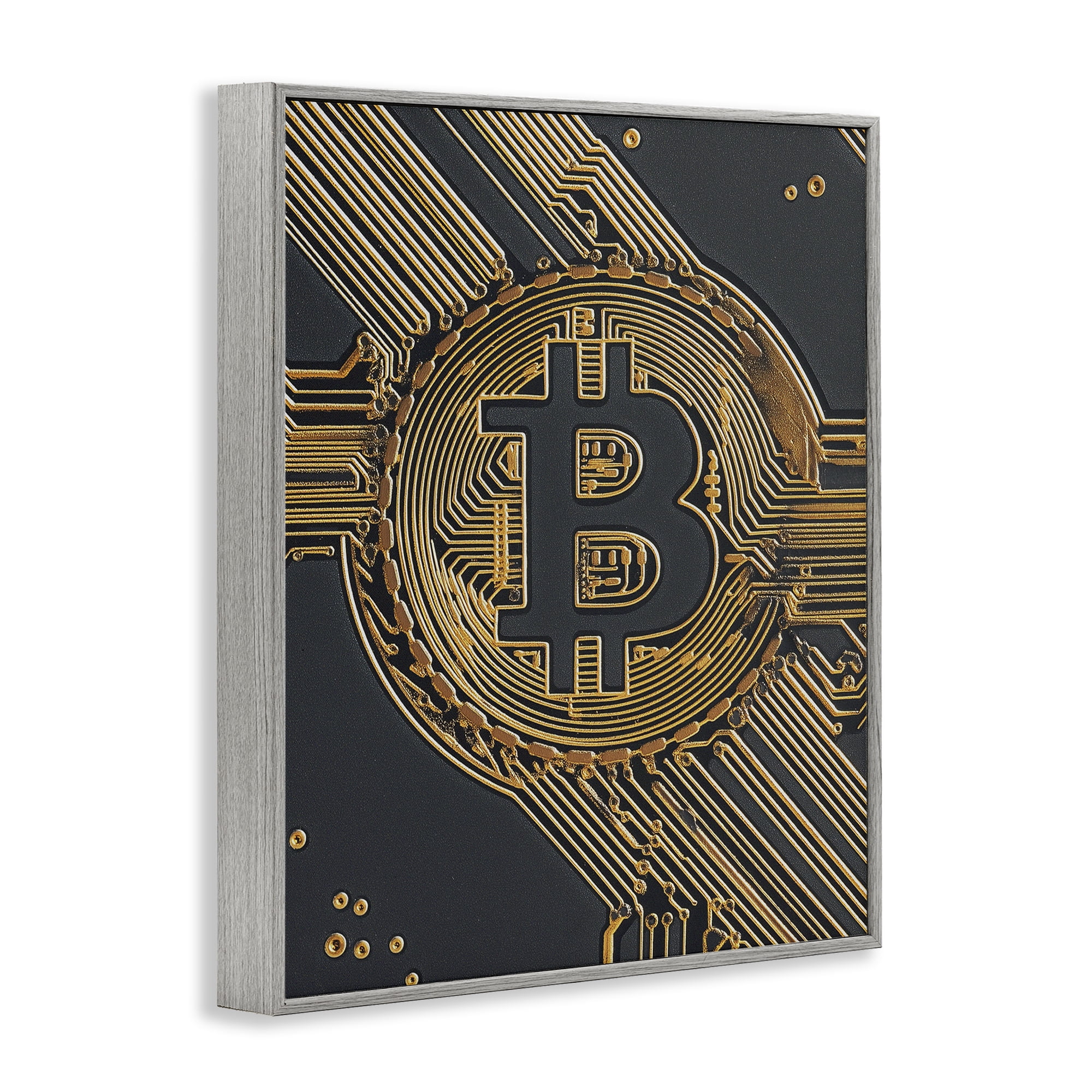 Stupell Industries Web Of Wealth Circuits Gray Framed Giclee Art, design by Svetlana Aleynikova