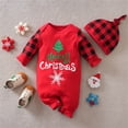 thumbnail image 3 of ATAIKU Merry Christmas Infant Baby Boy Girl Cotton Outfit Newborn Infant Xmas Romper Jumpsuit with Hat 9-12 Months, 3 of 9