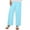 Sky Blue, variant on Summer Pants for Women Classic Fall Plus Size Wide Legged Trouser Ladies Breathable Travel Hi Waist Solid Loose Fitting Flairy Linen Trouser Women Brocade Pants Lined for Winter Slack Orange 3XL