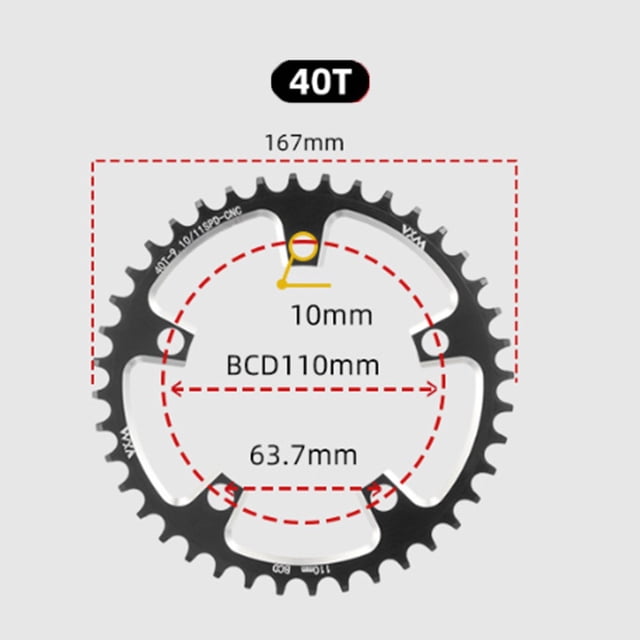 Narrow Wide Chainring For Road Bike 110Bcd 5 Bolts Available In 36T 38T 40T 40T