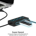 thumbnail image 6 of Sabrent 4-Port USB 3.0 Hub with Individual LED Lit Power Switches, Included 5V/2.5A Power Adapter (HB-UMP3), 6 of 8