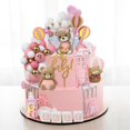 thumbnail image 3 of Acmee - Juego de 44 adornos para tartas de oso &ndash; Mini oso 3D para beb&eacute;, botella de leche, bolas de espuma de oro rosa, decoraci&oacute;n para tartas para ni&ntilde;os, ni&, 3 of 6