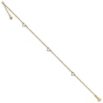 thumbnail image 2 of Primal Gold 14 Karat Yellow Gold Diamond-cut Hearts 10-inch Plus 1-inch Extension Anklet, 2 of 4