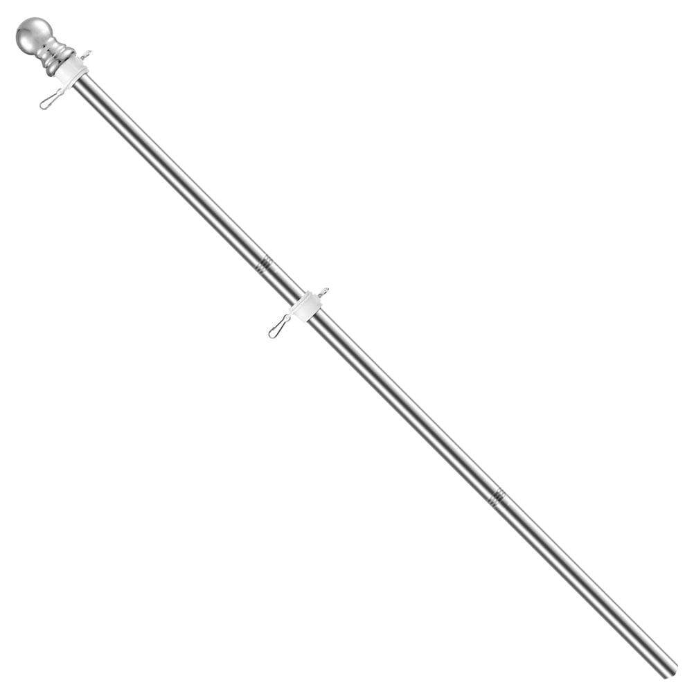 Omeite 1.5m Stainless Steel Rotating Flagpole with Three-Section or Four-Section Design, Randomly Selected Style