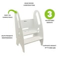 thumbnail image 4 of Little Partners 3-in-1 Growing Step Stool Toddler Tower Helper Step Stool, Wooden Toddler Standing Stool for Bathroom or Kitchen, Anti-Slip Feet, Built-in Safety Hand Rails Up to 200 lbs. - Soft White, 4 of 11