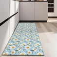 thumbnail image 4 of Lightblue Daisy Flower Green Dots Pattern Kitchen Rug Mat,Kitchen Runner Rugs Non Skid Washable,Decorative Kitchen Floor Mats for Kitchen,Sink,Laundry,17"X47", 4 of 5