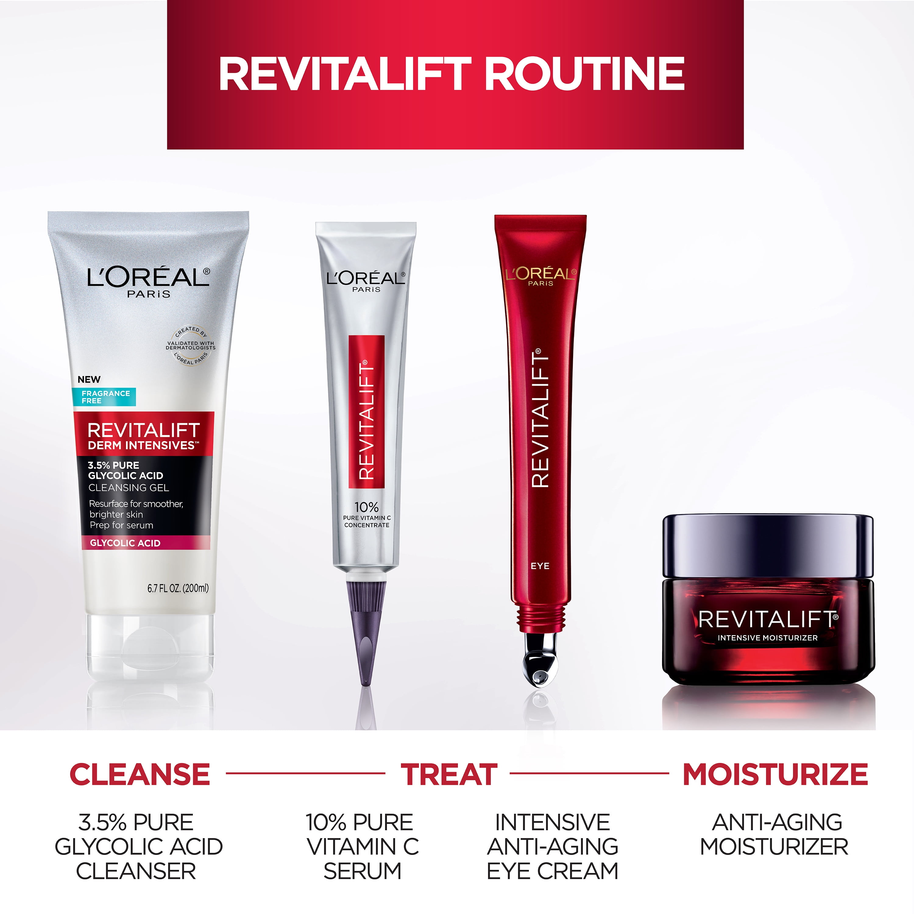 L'Oreal Paris Revitalift Derm Intensives 10 Percent Pure Vitamin C Serum, Paraben Free, 1 fl oz