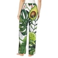 thumbnail image 3 of Goofa Watercolor Green Tropical Printed Soft Pajama Pants for Women, Wide Leg Comfy Casual Lounge Yoga Pants-Small, 3 of 9