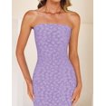 thumbnail image 3 of Vestido ZESICA para mujer, verano 2025, estilo bohemio, floral, morado, talla XL, 3 of 8