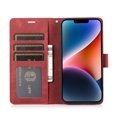 thumbnail image 2 of Allytech Wallet Flip Case for iPhone 15 Plus with Orchid Butterflies Embossed Pattern, Premium PU Leather Kickstand Magnetic Clasp Shockproof Case with Card Holder & Wrist Strap, Red, 2 of 8