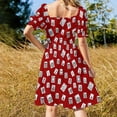 thumbnail image 3 of Red Mahjong Sleeveless Dress Woman fashion loose women's dress, 3 of 6