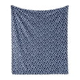 thumbnail image 1 of Ghost Soft Flannel Fleece Throw Blanket, Eerie Funny Supernatural Characters with Different Shapes and Expressions, Cozy Plush for Indoor and Outdoor Use, 50" x 60", Dark Blue Baby Blue, by Ambesonne, 1 of 6