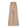 thumbnail image 5 of Wiyuqeen Women's WiLeg Linen Pants Elastic High Waisted Tie Knot Lounge Pants Caual Loose Flowy Palazzo Trousers Summer Casual Trendy Long Pant, 5 of 6