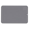 thumbnail image 2 of SeekLGT Black Durable Silicone Dish Mat, 11.81 X 7.87 Inch Heat Resistant Surface Protector, Non Slip Ribbed Draining Pad for Modern Kitchen Organization and Decor, 2 of 9