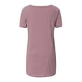 thumbnail image 5 of CFLVAEK Plus Size Tops for Women Clearance Loose Fit Round Neck Summer Tshirt Casual Short Sleeve Long T Shirt Blouse Solid Color Classic Fit Tees Watermelon Red M, 5 of 5